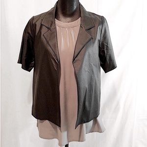 BCBG Perforated Vegan Leather Jacket